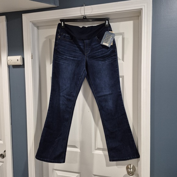 Democracy Jeans Womens 10 Maternity Ab Solution Itty Bitty Boot Over Belly Band - Picture 1 of 10